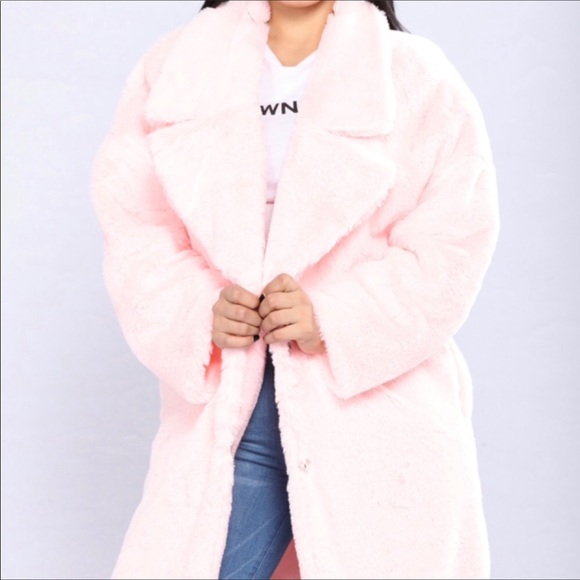 36 Point 5 Jackets & Blazers - Pretty in pink faux fur open jacket, oversize sz L